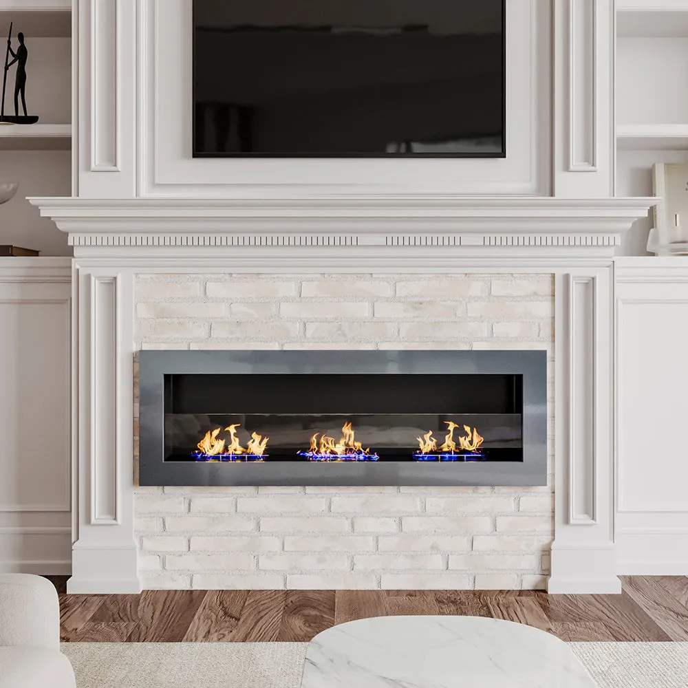 35/47 Inch Indoor Bio Ethanol Fireplace 3 Stoves Wall Mounted Heater