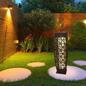 Aria Home Solar Powered Outdoor Hanging Lanterns, Rattan Weaving