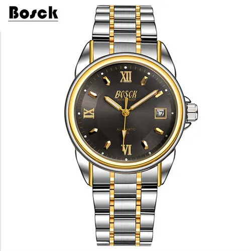 Bosck men's mechanical watches belts business watches luxury fashion watch relogio masculino erkek kol saati montre homme reloj