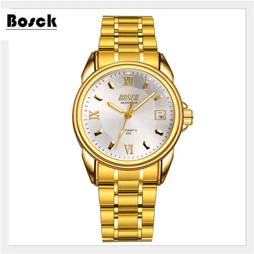 Bosck men's mechanical watches belts business watches luxury fashion watch relogio masculino erkek kol saati montre homme reloj