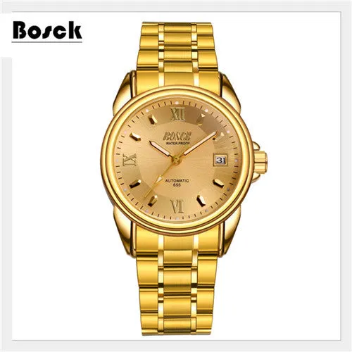 Bosck men's mechanical watches belts business watches luxury fashion watch relogio masculino erkek kol saati montre homme reloj