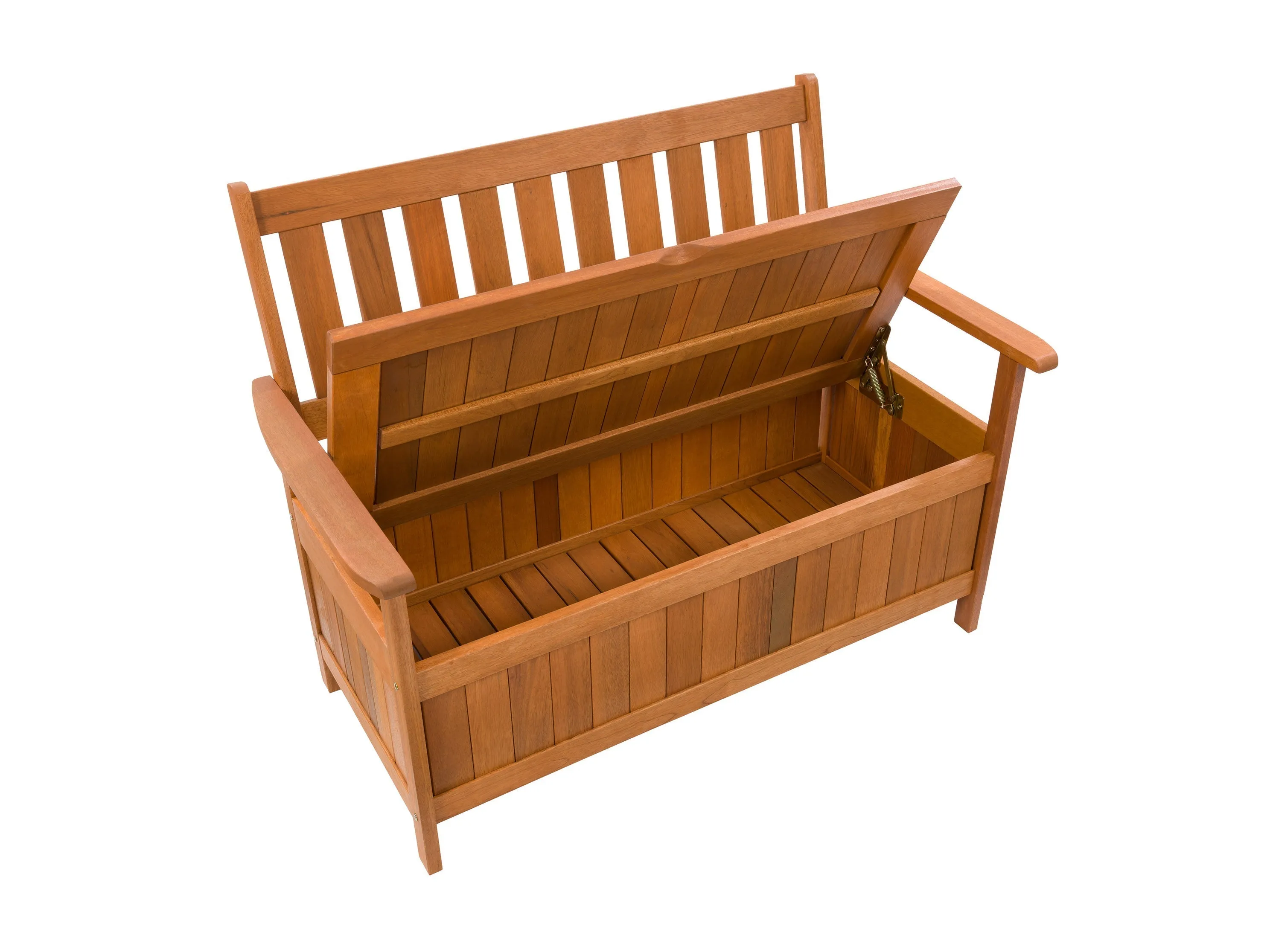 Brown Wooden Storage Bench