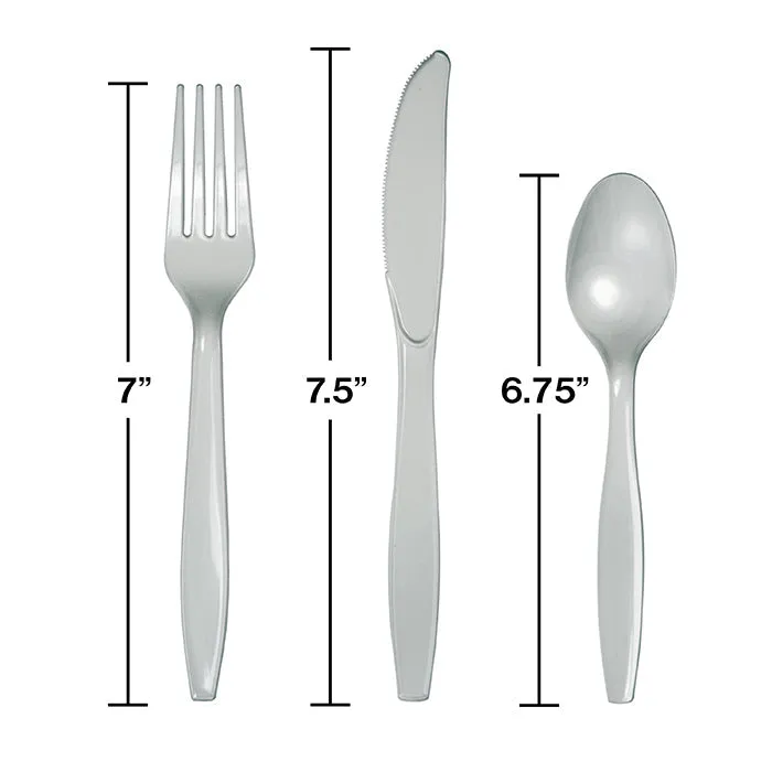 Bulk Shimmering Silver Value Friendly Assorted Plastic Cutlery (216 per Case)