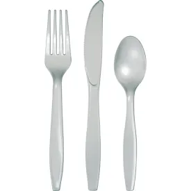 Bulk Shimmering Silver Value Friendly Assorted Plastic Cutlery (216 per Case)