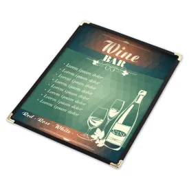 Clear Menu Covers 30ct/Pack 8.5x11 1-Page 2-View