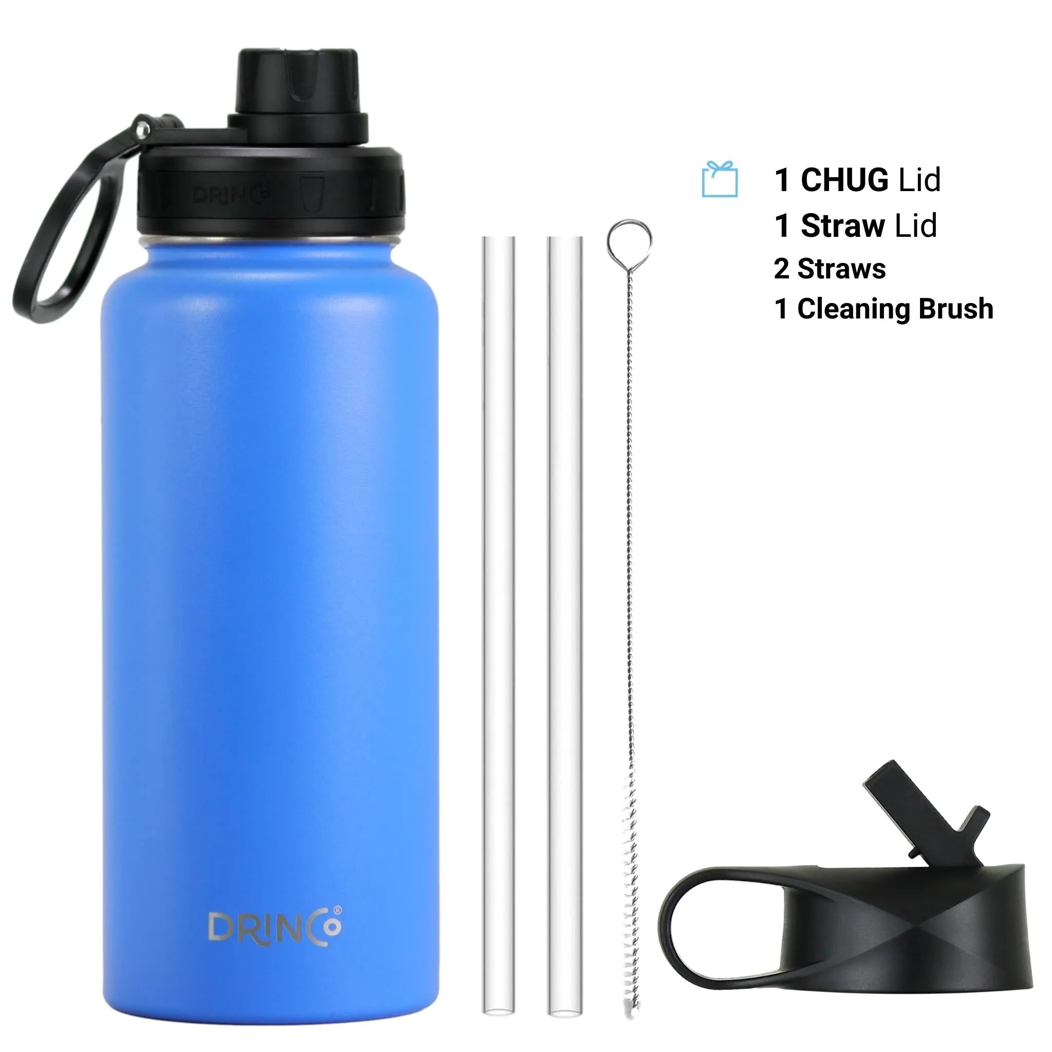 DRINCO® 32oz Stainless Steel Water Bottle - USA Flag-Royal Blue