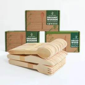 Good high quality wooden spoon biodegradable wooden disposable cutlery set