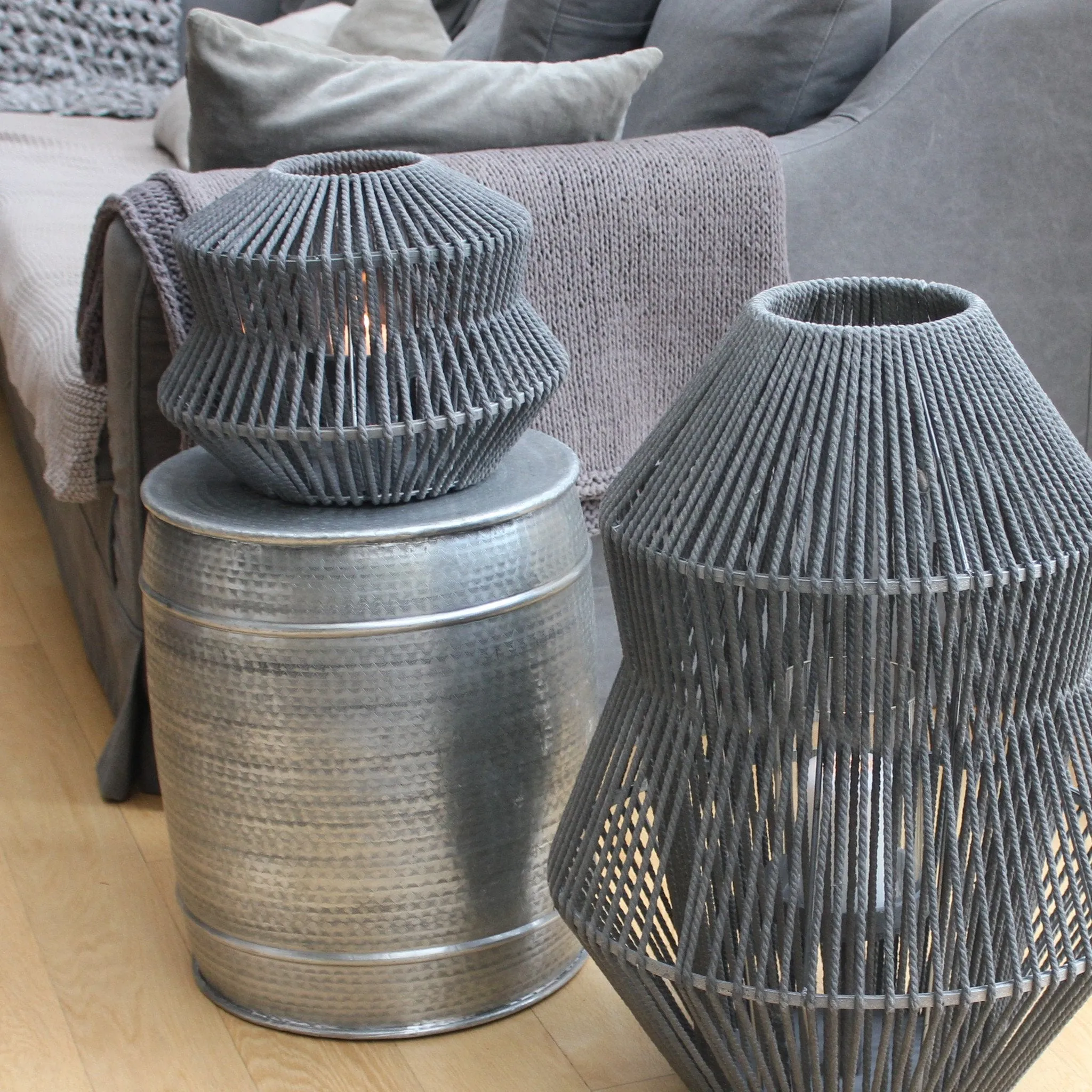 Grey Rope Lantern - Two Sizes