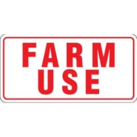 Identification Tag, "Farm Use", Rustproof Aluminum, 6 x 12-In.