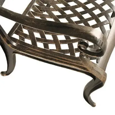 New - Rose Ornate Outdoor Mesh Lattice Aluminum Dining Chair - Oakland Living: Weather-Resistant Patio Seating