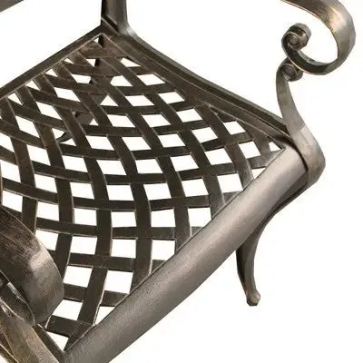 New - Rose Ornate Outdoor Mesh Lattice Aluminum Dining Chair - Oakland Living: Weather-Resistant Patio Seating