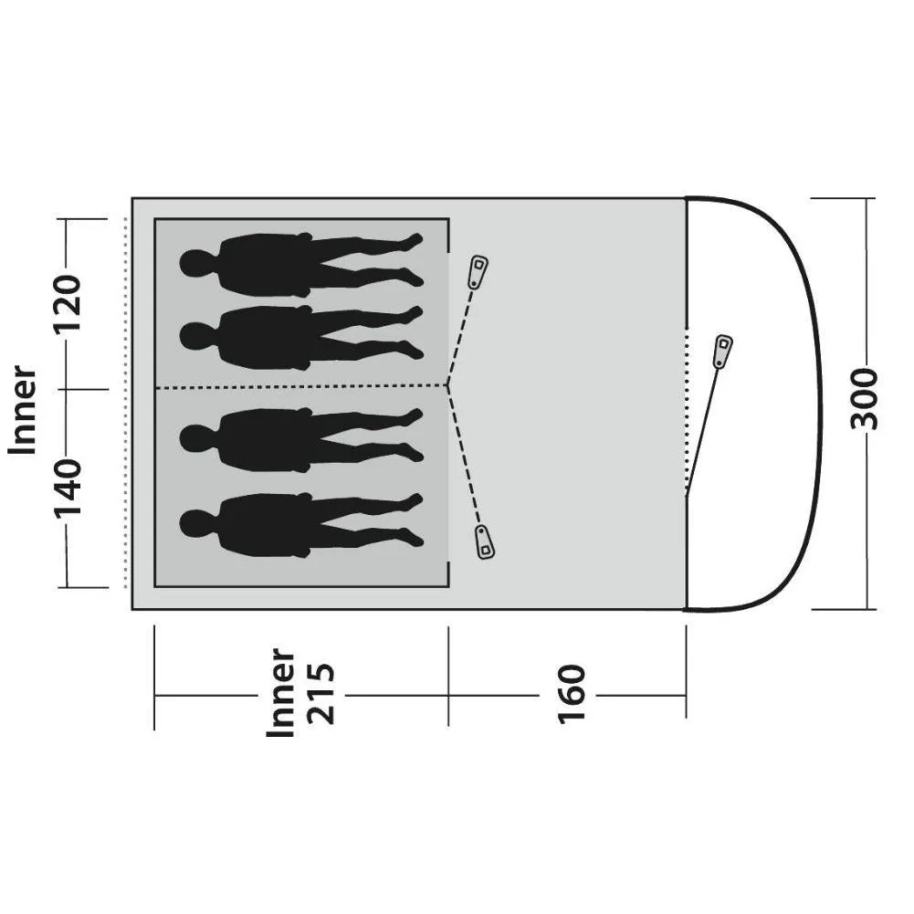 Outwell Tent Sky 4 - 4 Man Tunnel Tent