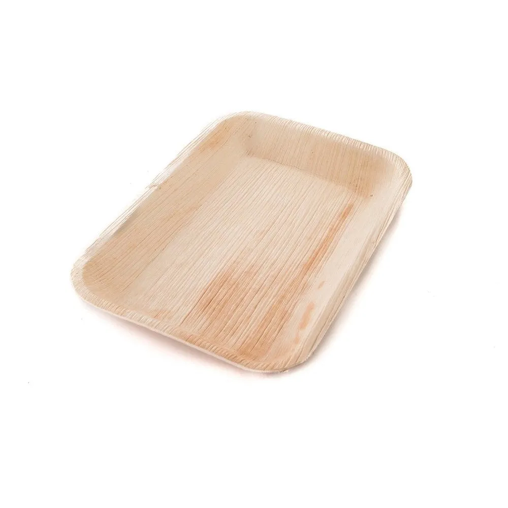 Palm Leaf Rectangle Tray 10pc/pk - 24x16cm