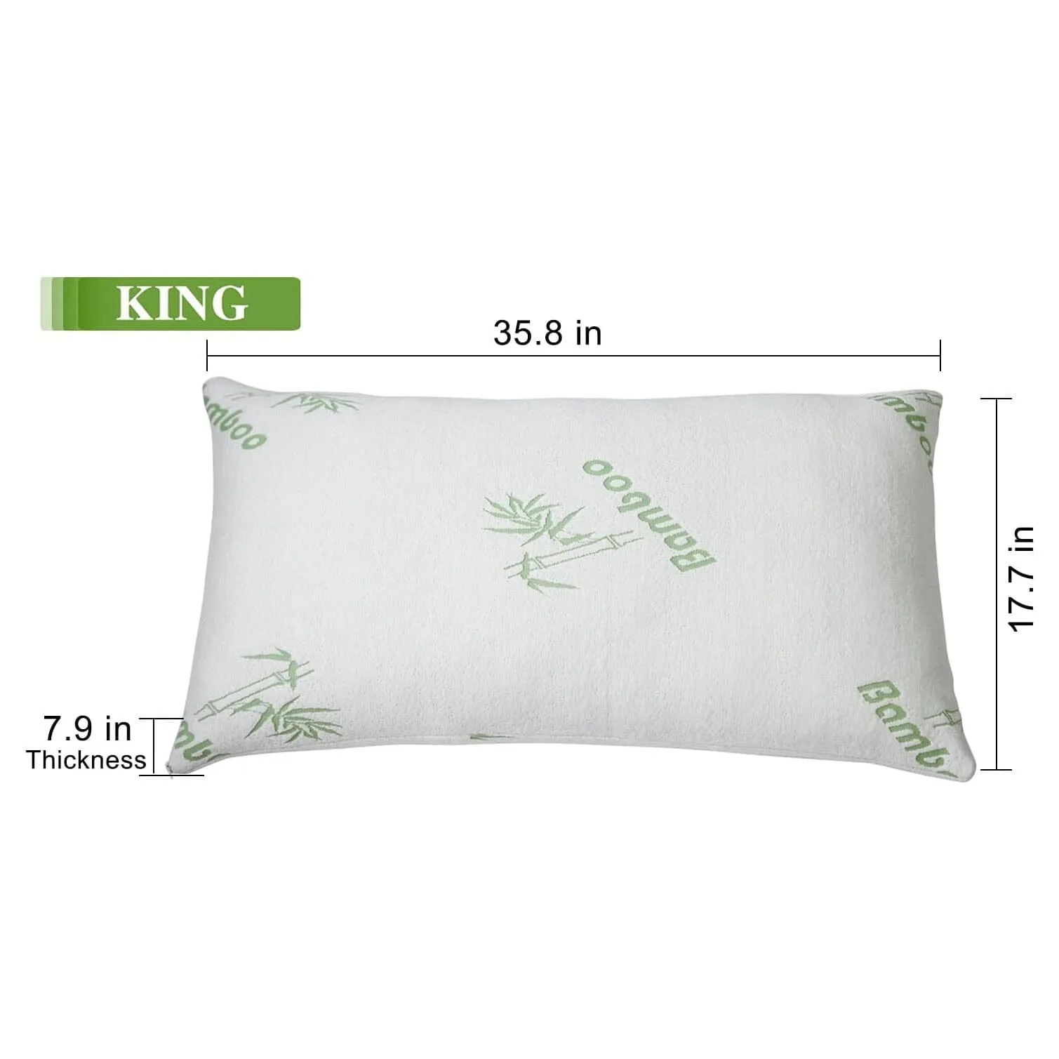 Queen Memory Foam Pillow with Removable Bamboo Cover