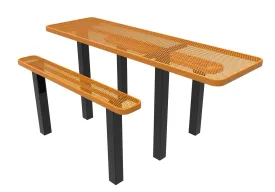 Rectangular Independent ADA Accessible Picnic Table - Diamond Pattern - Inground Mount - 8 Ft.