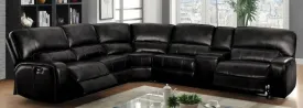 Saul Black Leather-Aire Sectional Sofa (Power Motion/USB)