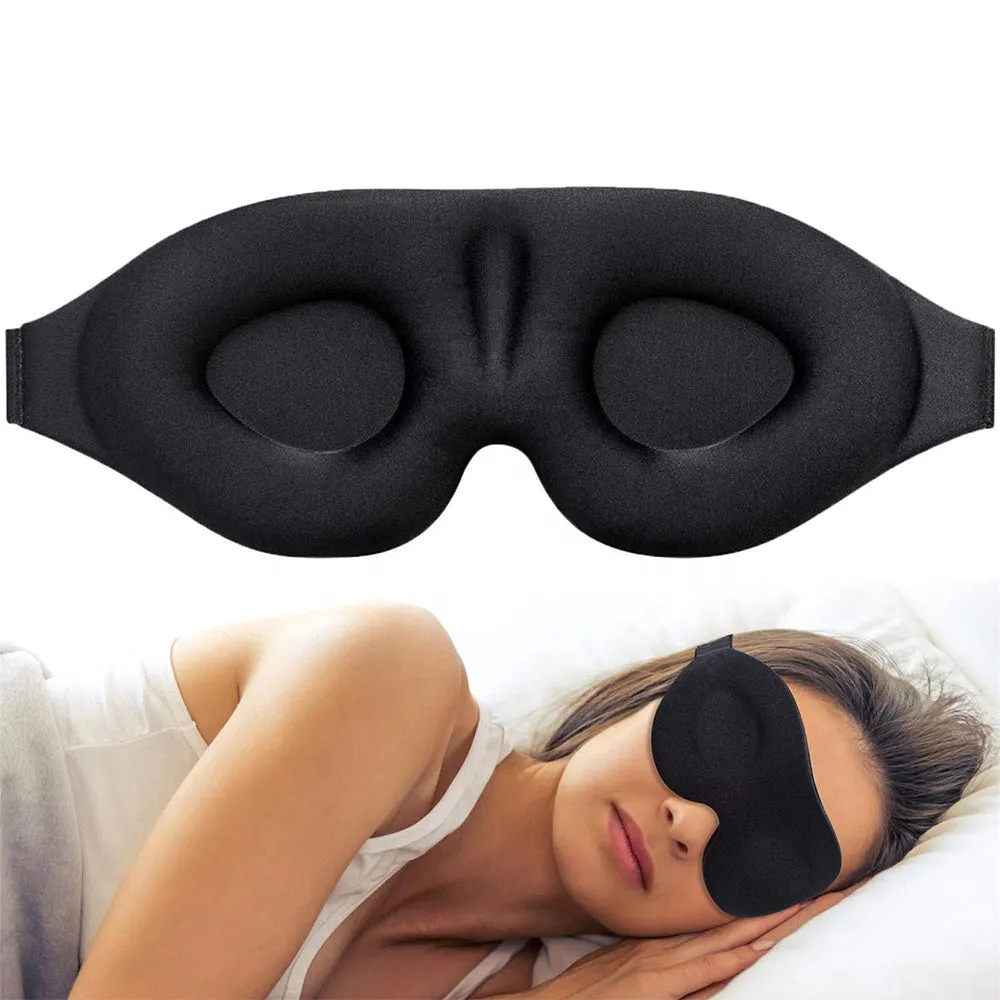 Sleep Mask Memory Foam 3D With Nose Pad And Elastics Blocks Light 100%