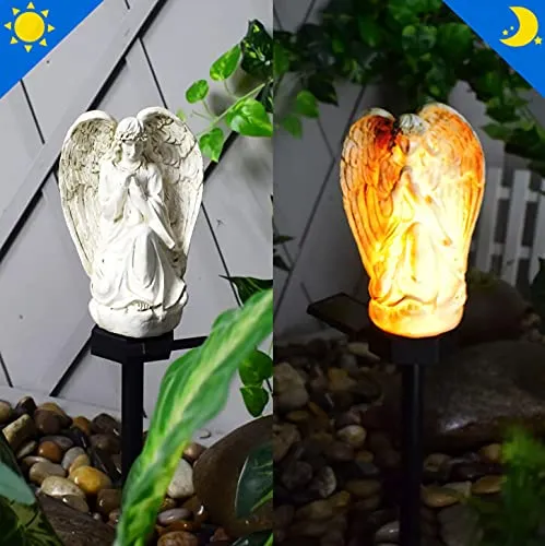 WAYDA Solar Light Outdoor Angle for Cemetery, LED Waterproof Angel Lamp, Solar Angel Lights for Garden, Balcony, Yard, Memorial Gifts