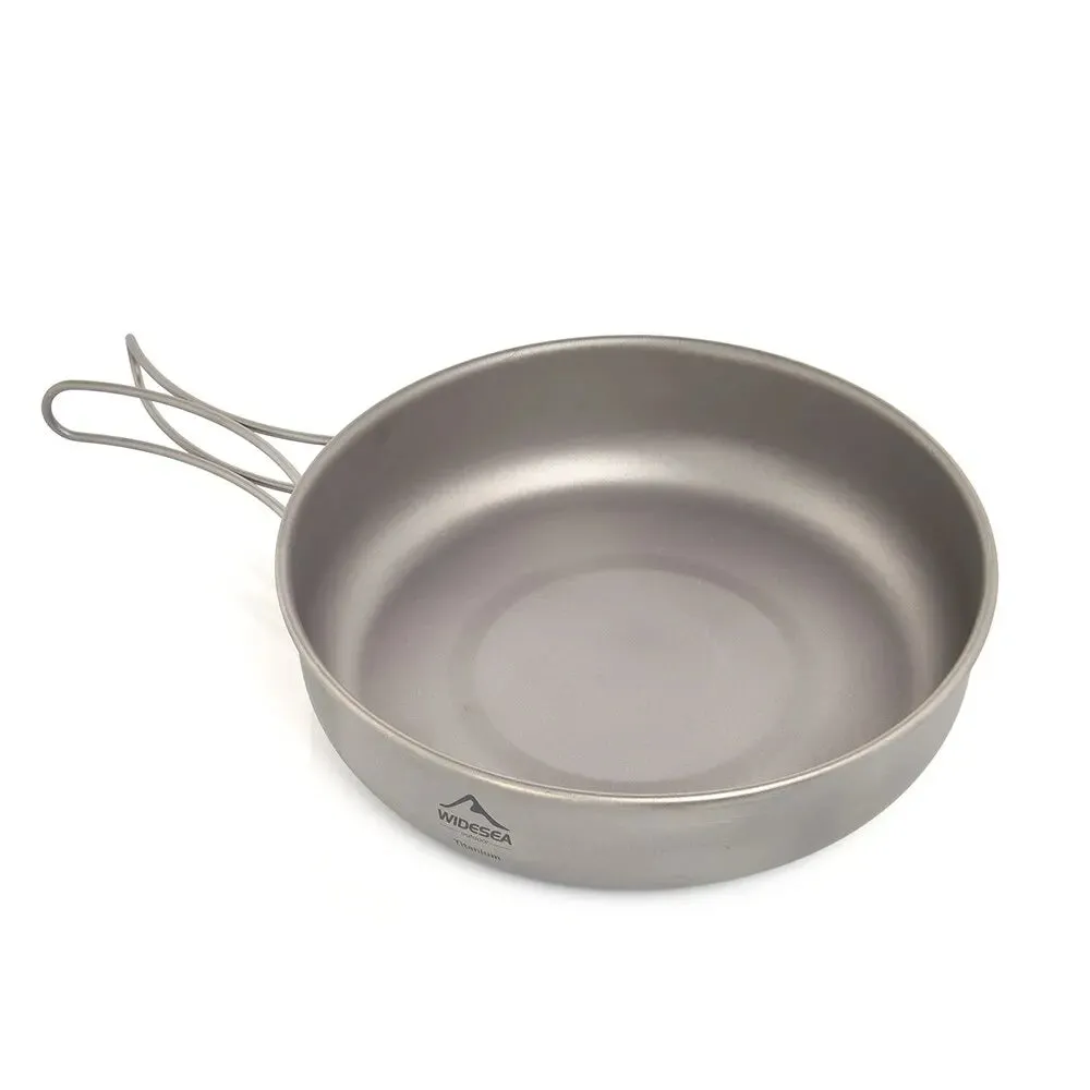 Widesea Camping Tableware Titanium Cookware Set Tourism Cauldron Outdoor Cooking Pot Frying Pan Picnic Kitchen Hiking Trekking